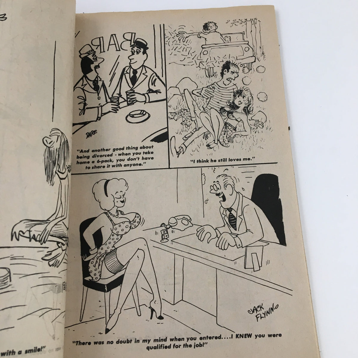 Another page from VTG 150 New Cartoons April 1971, illustrating comedic situations involving relationships and dialogues between characters, reflecting the witty humor characteristic of Charlton Joke Magazine No. 39.