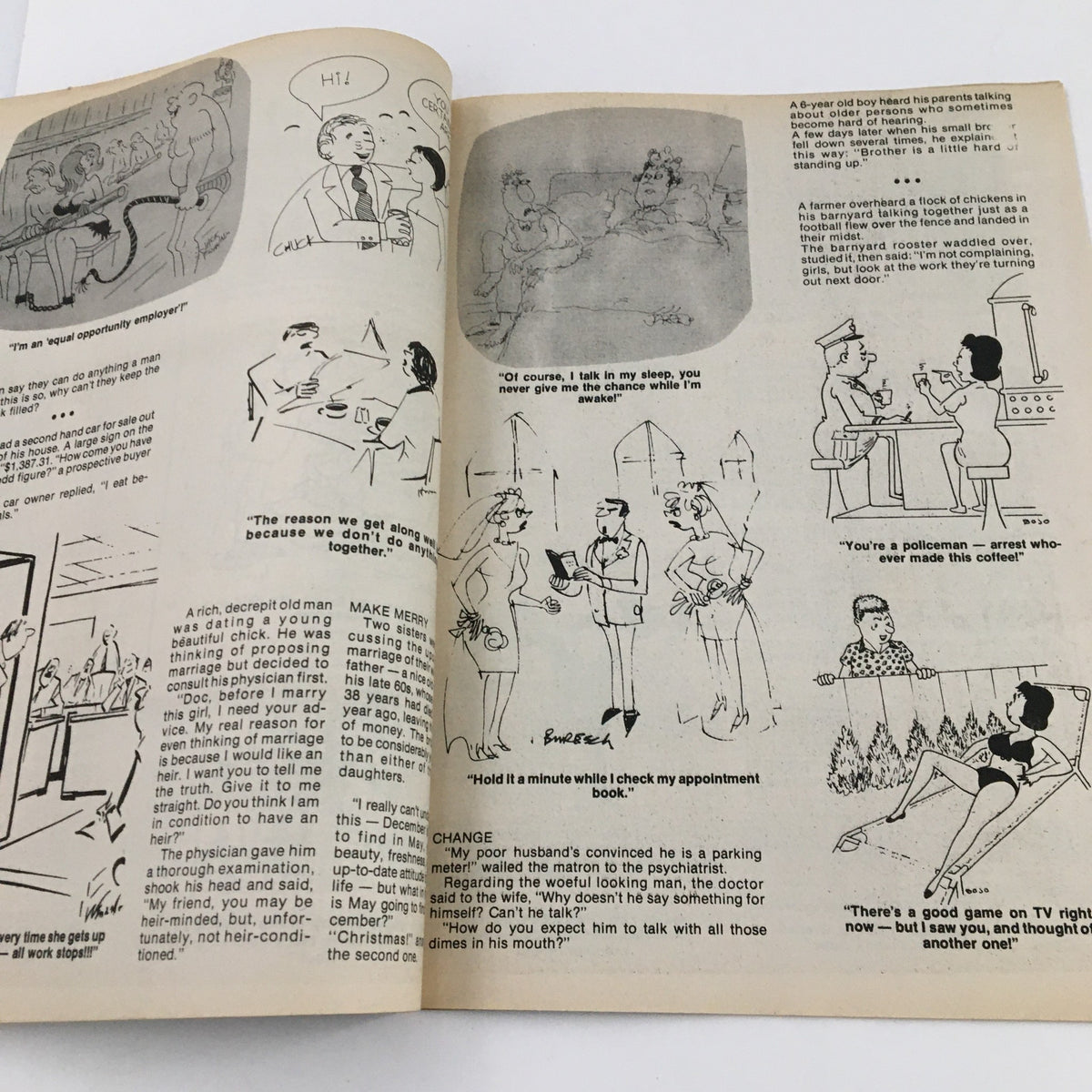 Inside spread of Cartoon Carnival Magazine September 1981 titled 'The Hooker Gets Hooked', showcasing humorous cartoons and comics representative of early 1980s pop culture.