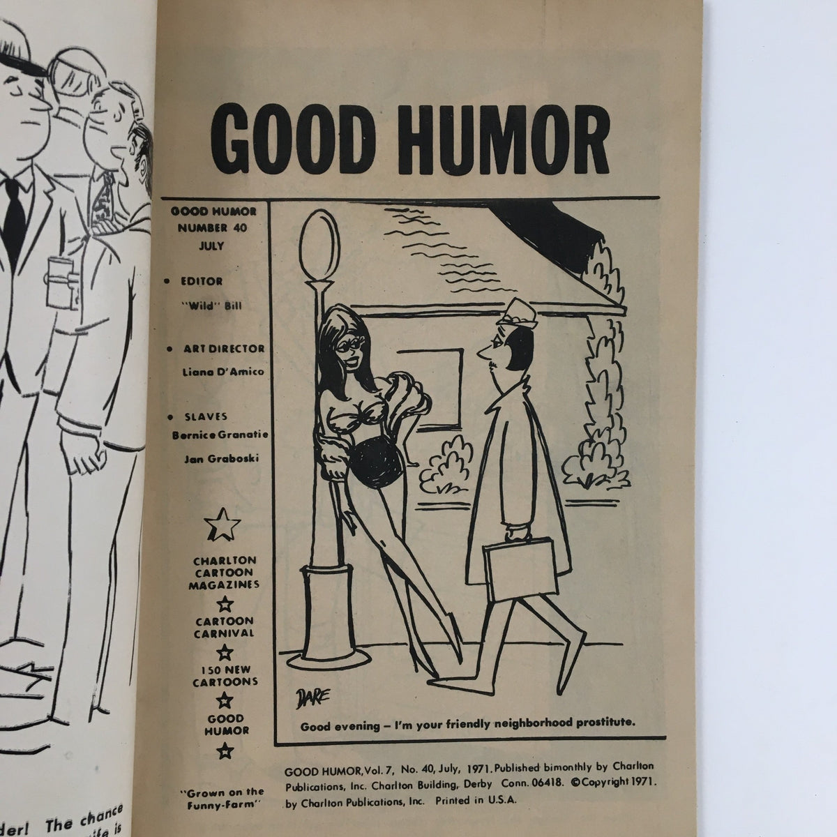 Another inside page of Good Humor Cartoons July 1971 Vol. 7 No. 40 displaying a classic comic strip with vintage artwork and humor.