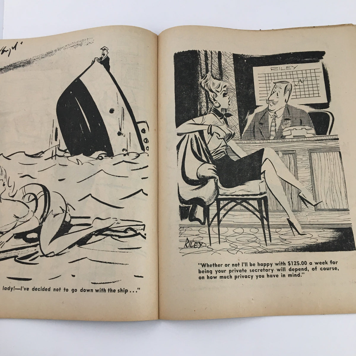 Another interior page of 'French Cartoons and Cuties' August 1964 Vol. 1 No. 37 featuring playful comic art and clever dialogues.