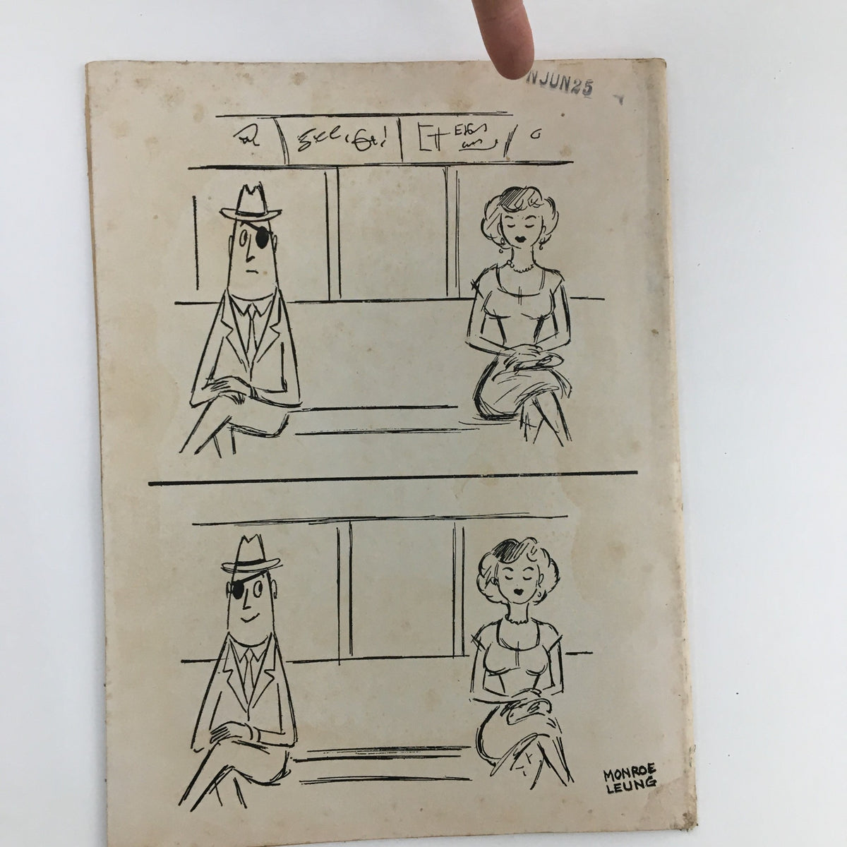 Comic strip from Laugh Parade September 1964 featuring two characters seated across from each other in a subway, capturing a humorous moment.