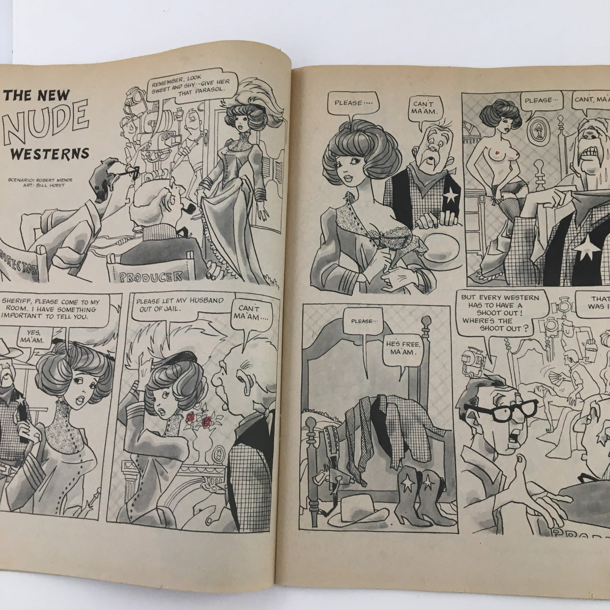 The New Nude Westerns comic strip featured in Laugh Parade Magazine July 1970 Vol. 10 No. 4, illustrating humorous interactions and exaggerated characters in a Western setting.