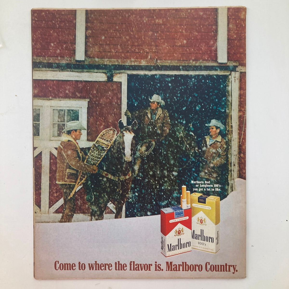 Cover of VTG Life Magazine December 18 1970, Vol 69 No. 25 featuring an advertisement for Marlboro cigarettes showcasing cowboys in a snowy setting.
