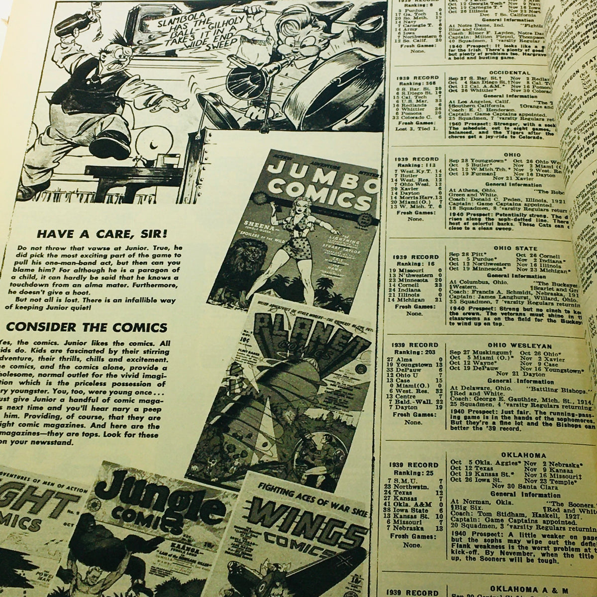 Vintage Illustrated Football Annual Magazine 1940 - Don Snavely & Charles McPhail
