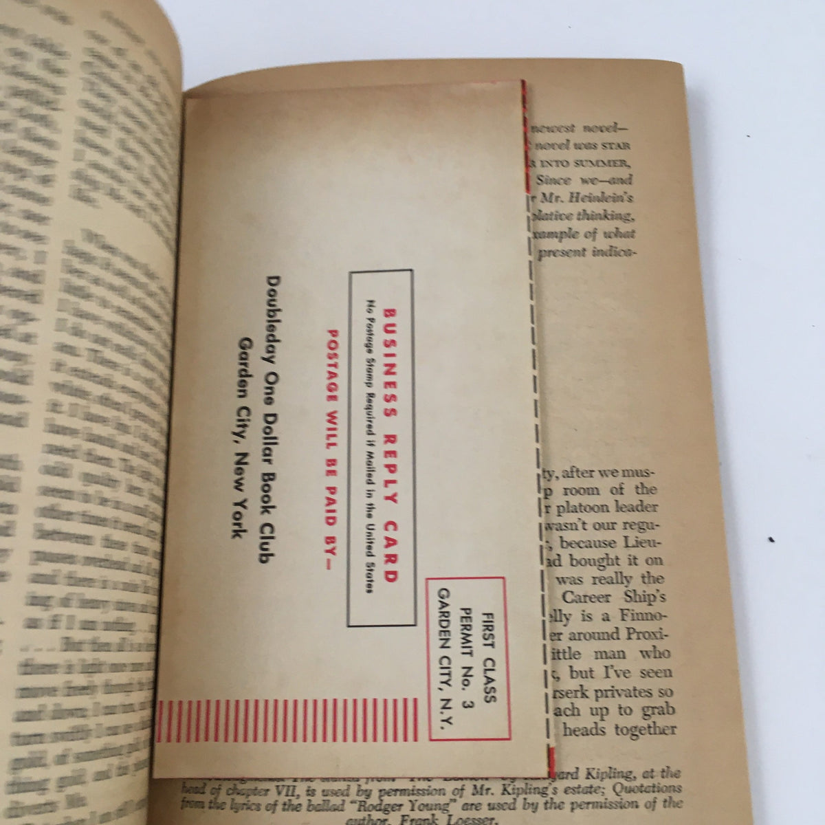 Business reply card from the October 1959 edition of Fantasy and Science Fiction, illustrating subscription information and promotional content related to the magazine.