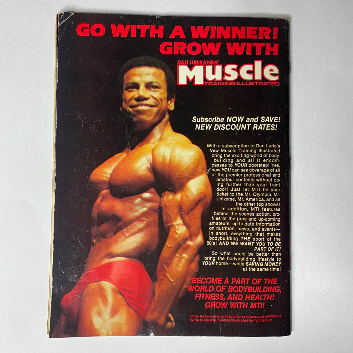 Promotional cover of Muscle Training Illustrated featuring Dan Lurie's bodybuilding magazine subscription offer, emphasizing the world of bodybuilding and fitness.