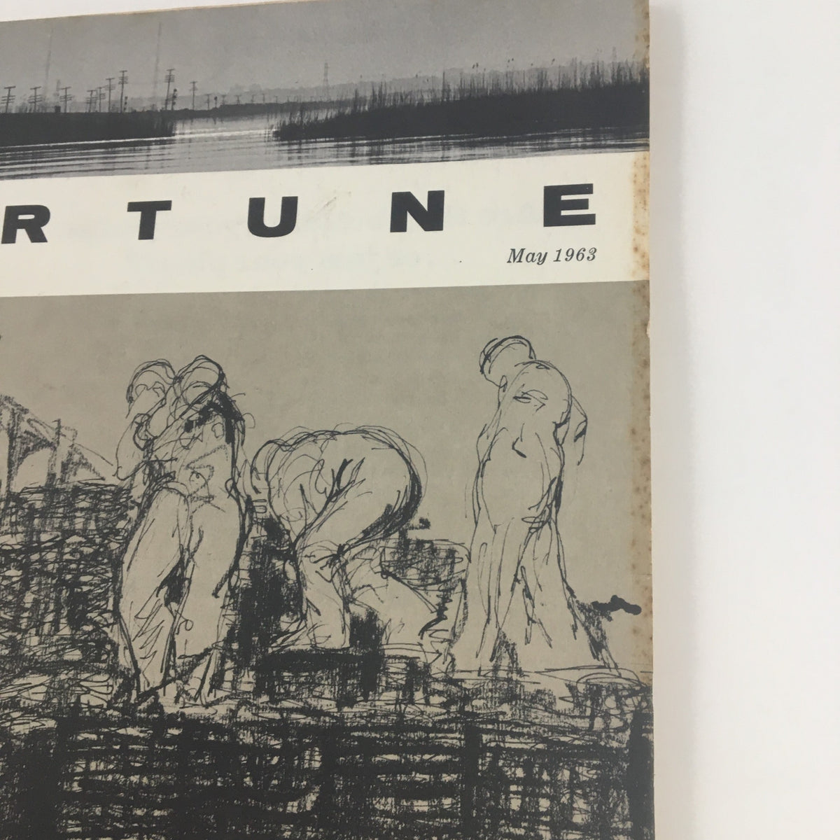 Cover of Fortune Magazine May 1963 featuring the title 'Labor Unions Are Worth The Price' with an artistic depiction of workers.