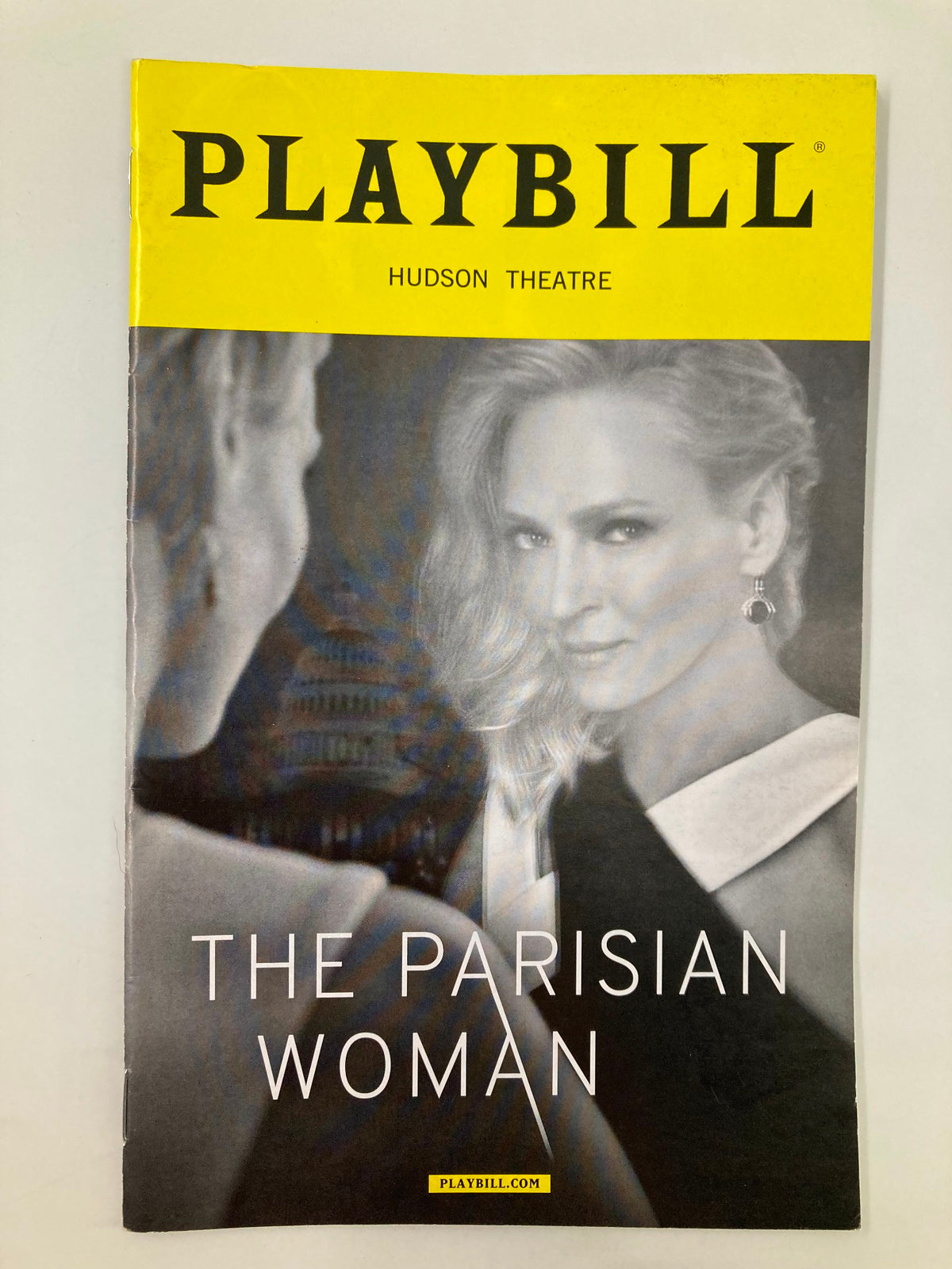 2018 Playbill Hudson Theatre featuring Uma Thurman in The Parisian Woman, showcasing a stunning black and white portrait.