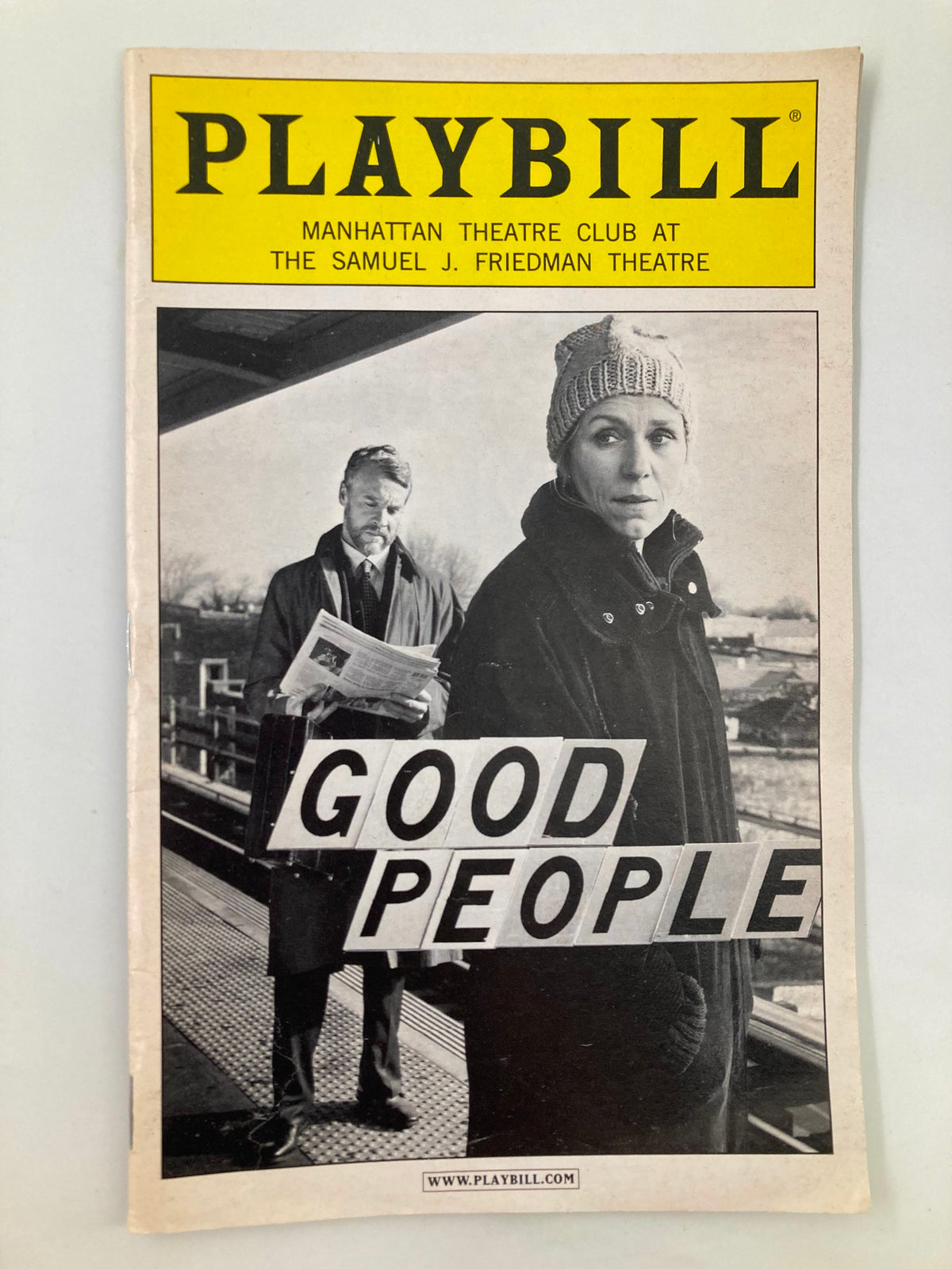 2011 Playbill for Good People featuring Becky Ann Baker, showcasing the cover art of the production at the Samuel J. Friedman Theatre.