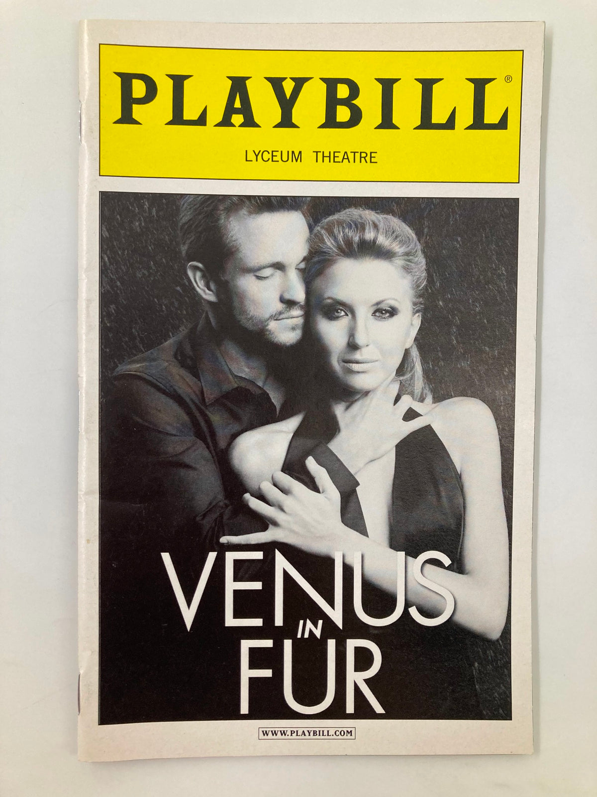 2012 Playbill for Venus in Fur at Lyceum Theatre featuring Nina Arianda and Hugh Dancy, showcasing the iconic cover design.