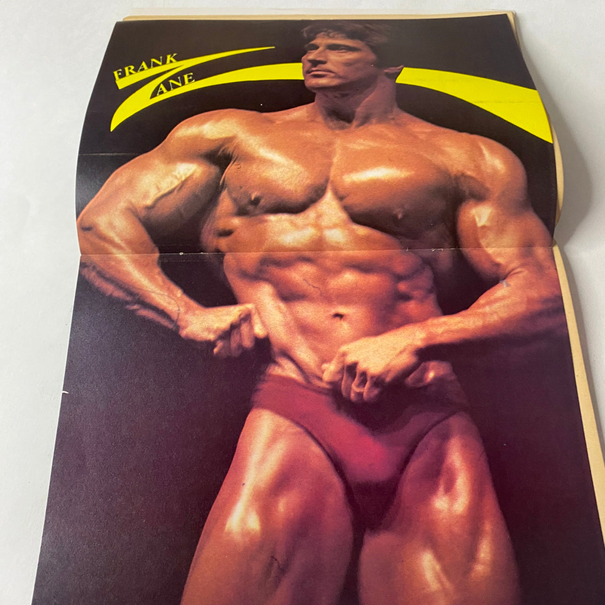 Centerfold image of Frank Zane from Muscle Up Magazine April 1981 Vol 3 No. 10, displaying impressive muscular definition.