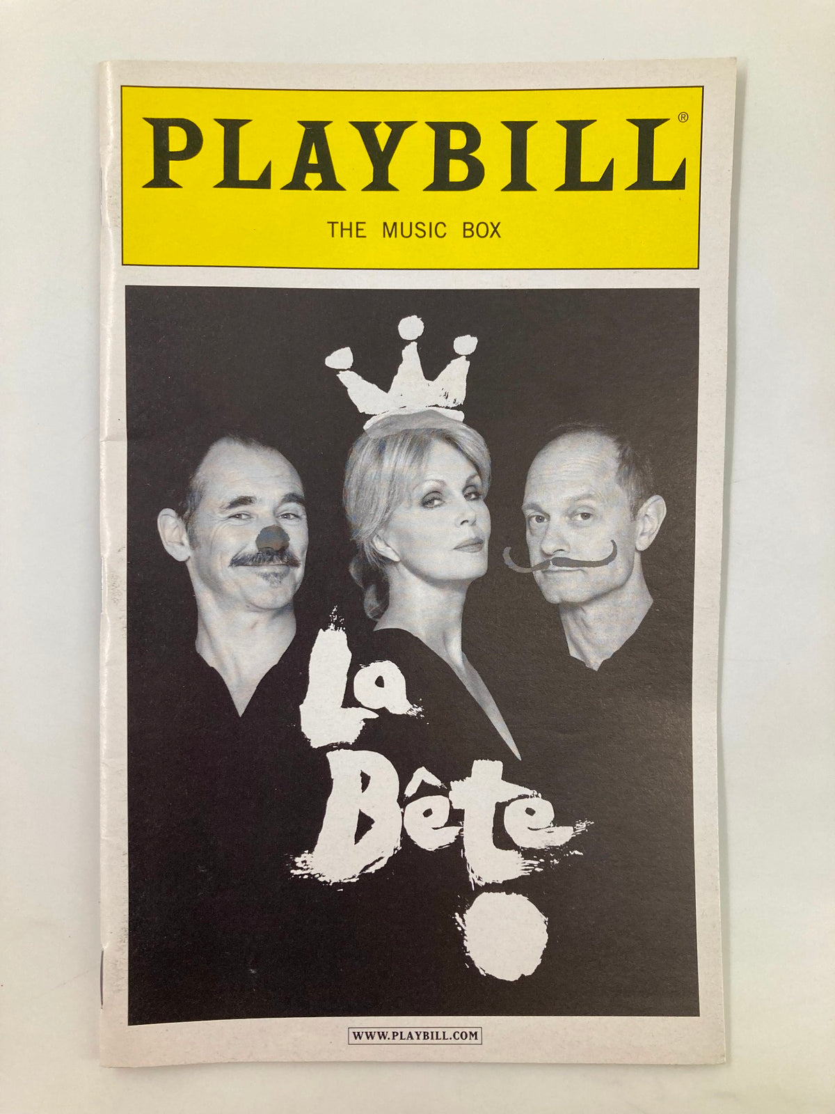 2010 Playbill for La Bete featuring Mark Rylance, David Hyde Pierce, and a prominent crown logo, capturing a moment in theatrical history.