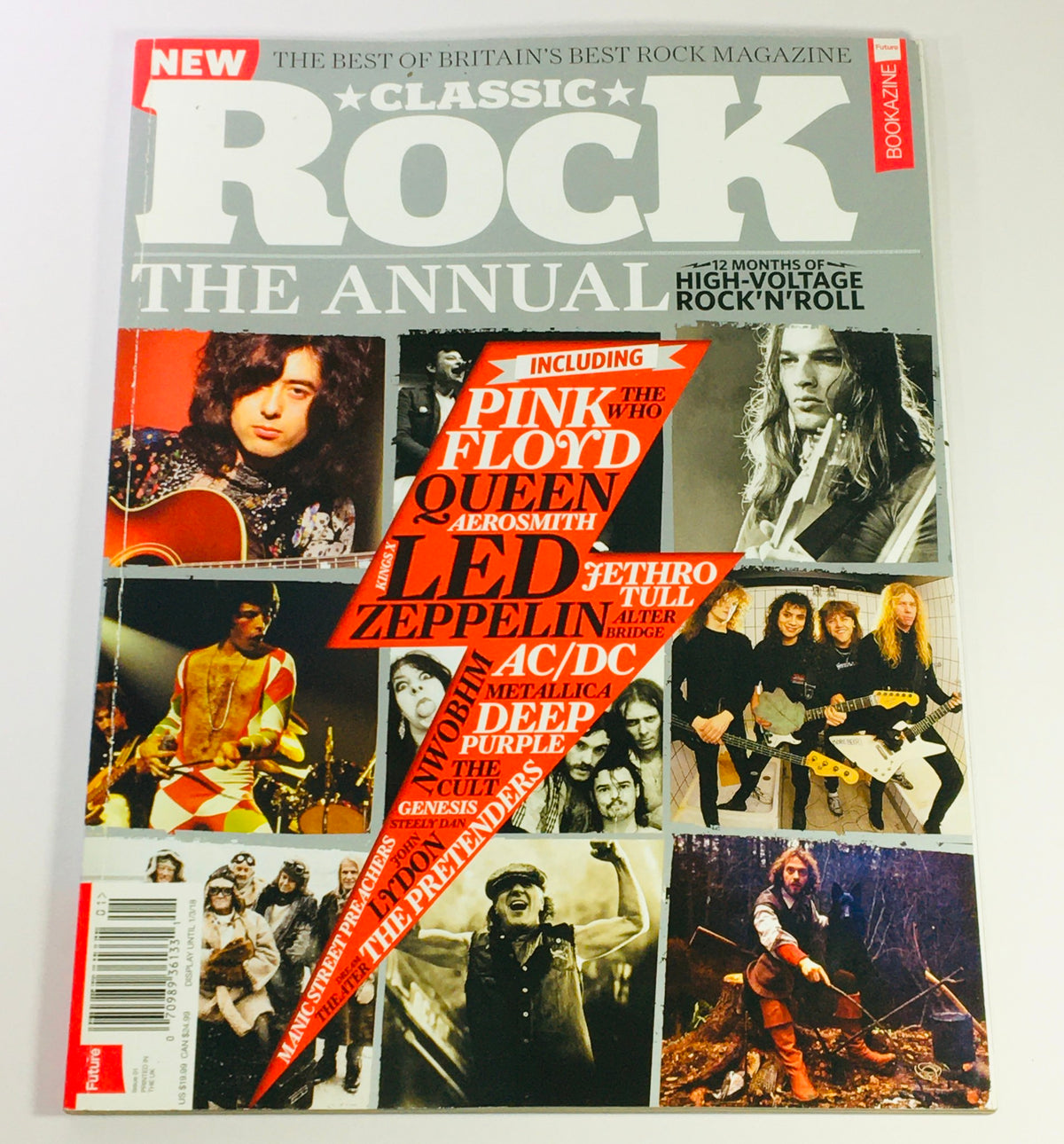 Classic Rock Magazine 2018 Vol 1 featuring iconic bands Pink Floyd, Queen, and Led Zeppelin, showcasing vintage rock music and culture, with a captivating cover design.