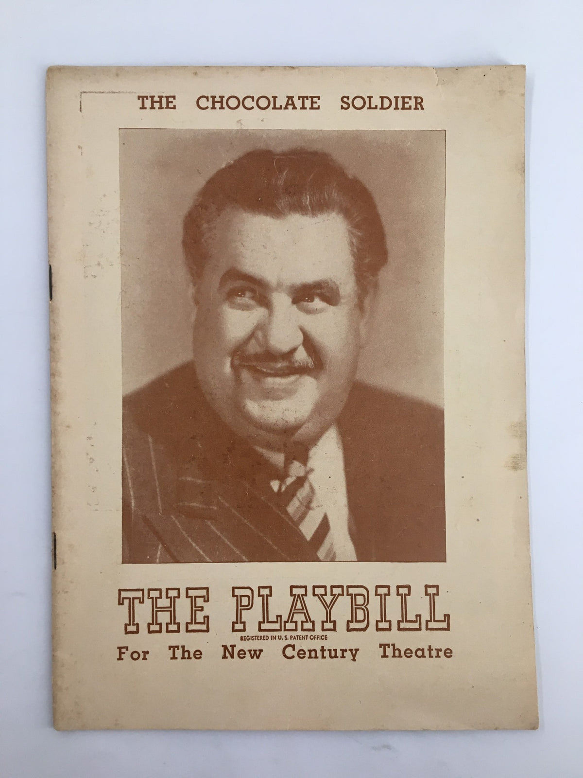 1947 Playbill for The Chocolate Soldier at the New Century Theatre, featuring a vintage cover with a smiling man, capturing the essence of mid-20th century theater.
