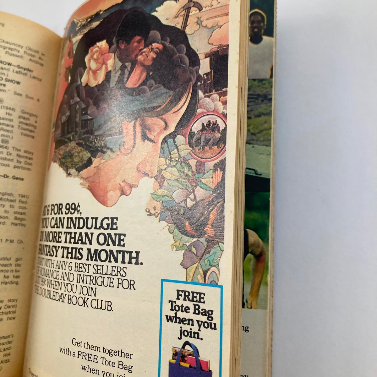 Advertisement page from TV Guide Magazine February 18 1978, promoting joining a book club with a free tote bag offer.
