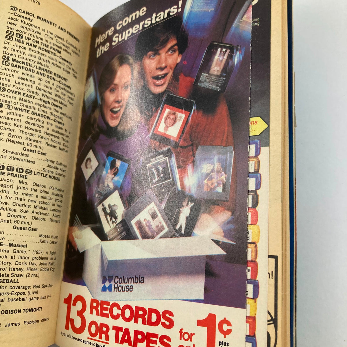 Advertisement page from TV Guide Magazine July 7 1979 Issue #1371 highlighting a Columbia House record offer with a vintage design.