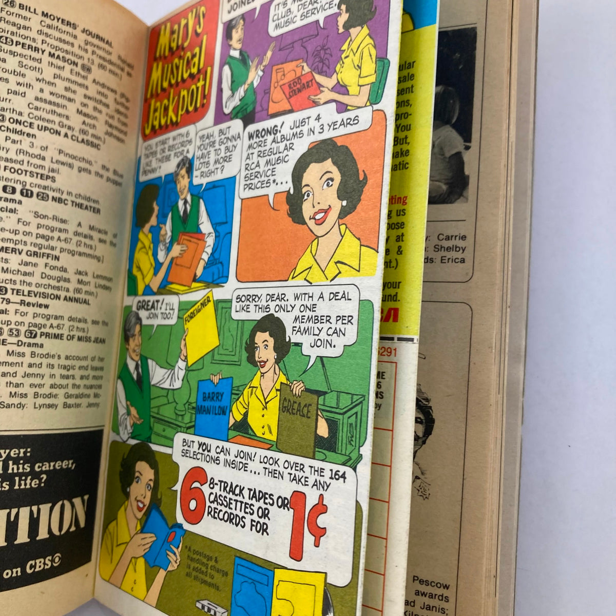 Vintage advertisement from TV Guide Magazine May 12, 1979, Issue #1363 showcasing a promotion for Mary's Musical Jackpot.