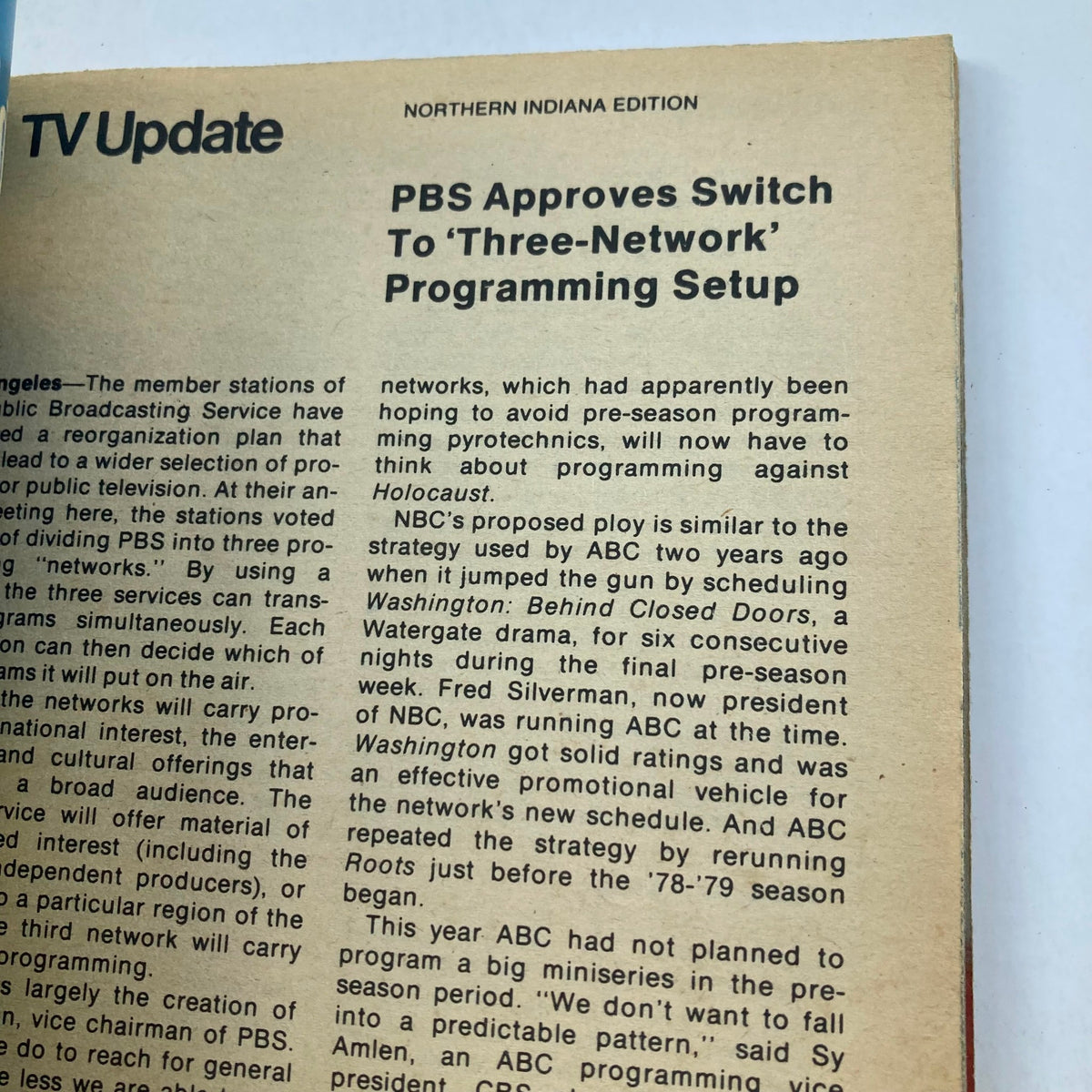 TV Guide Magazine July 7 1979 #1371 featuring the Barney Miller cast in Northern Indiana Edition, with a TV Update section discussing PBS programming changes and network strategies.