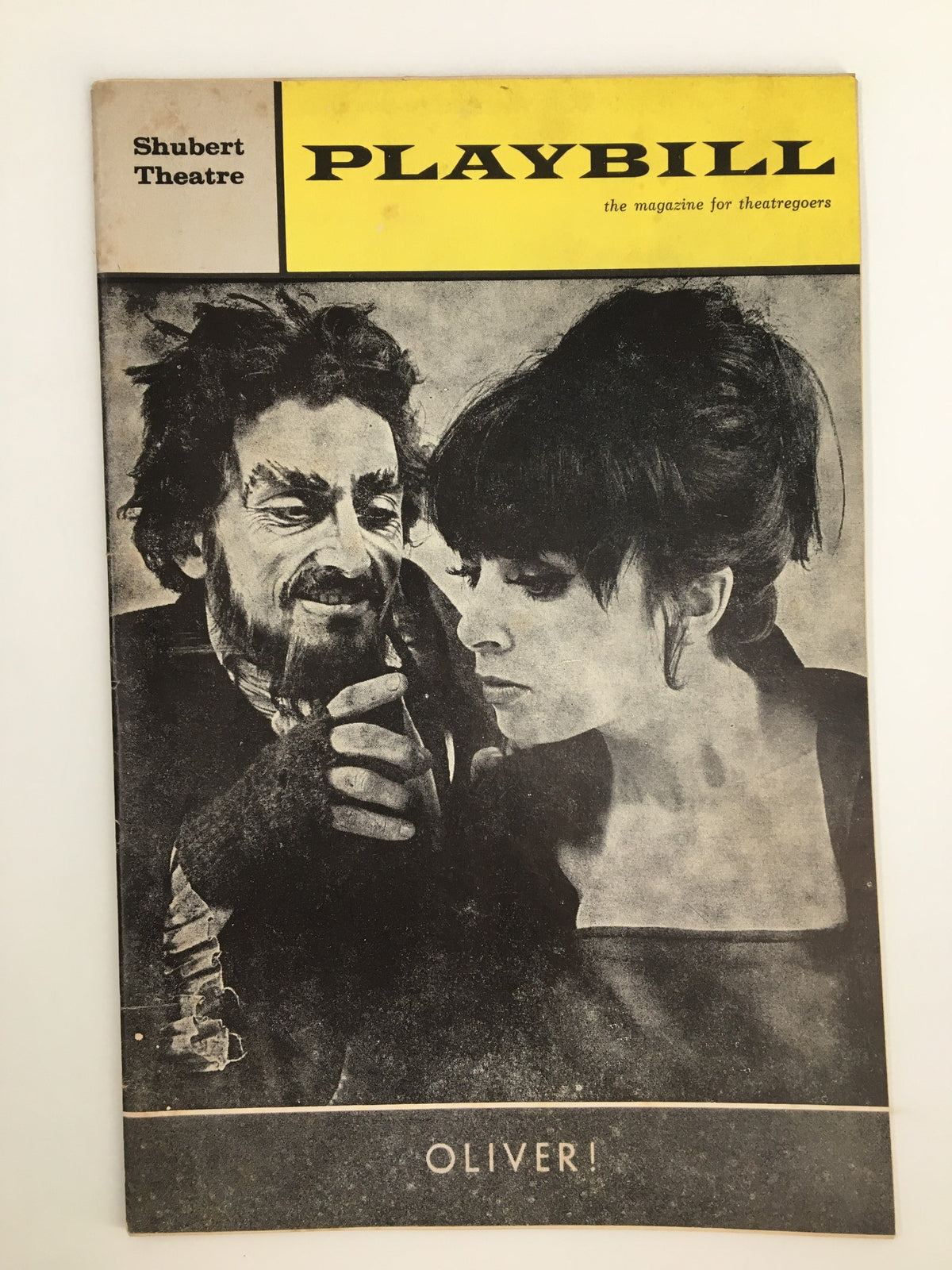 1965 Playbill from Shubert Theatre featuring a dramatic black and white cover image for Lionel Bart's Oliver!