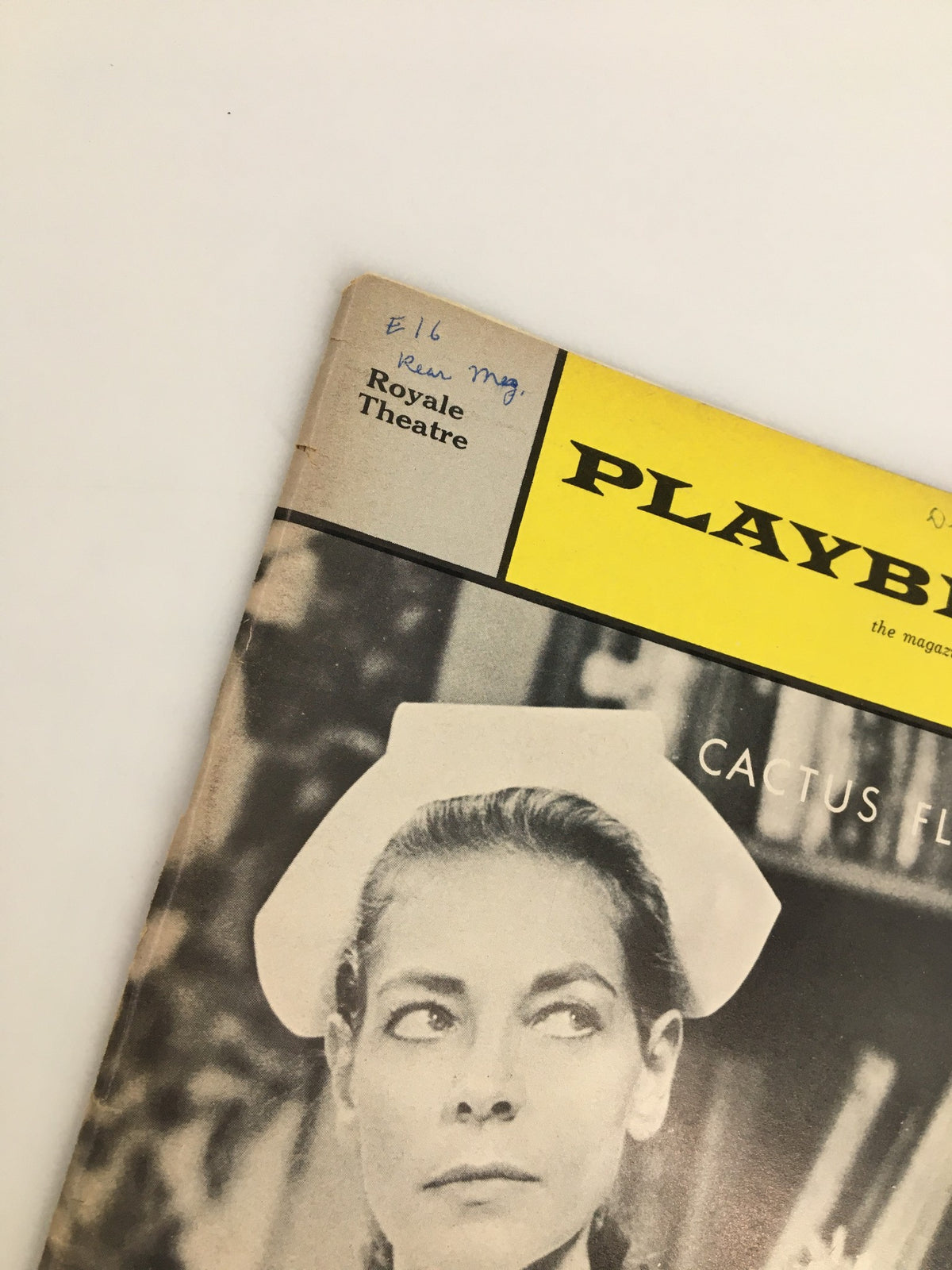 Side view of the 1965 Playbill Royale Theatre for Cactus Flower, illustrating details including handwritten notes.