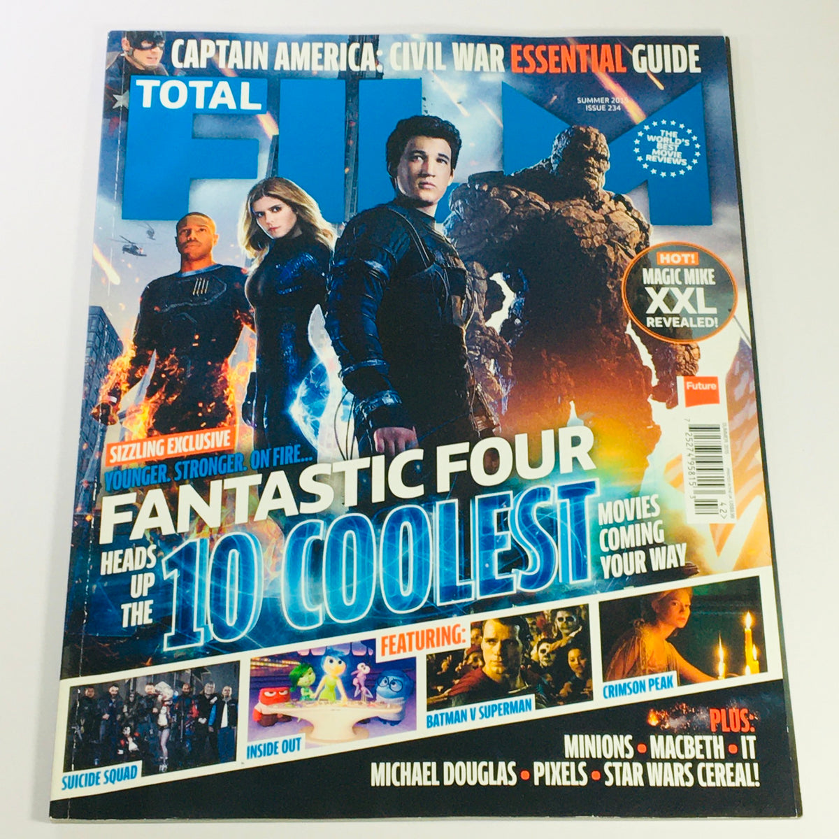 Total Film Magazine June 2015 featuring Chris Hemsworth and Scarlett Johansson on the cover, showcasing vibrant visuals and articles about blockbuster films and pop culture of that era.