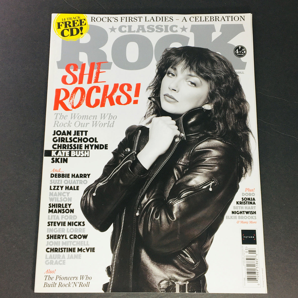 Classic Rock Magazine March 2017 issue #246 featuring Joan Jett on the cover, highlighting 'She Rocks!' with themes of women in rock, ideal for collectors of vintage music magazines.
