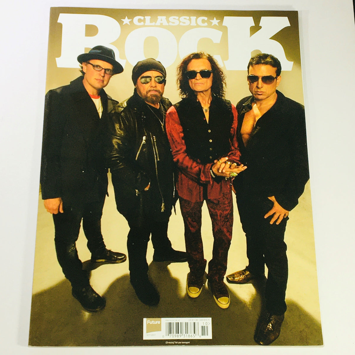 Classic Rock Magazine October 2017 #241 featuring a striking cover image with four rock musicians posing together, encapsulating the vibrant essence of classic rock music.