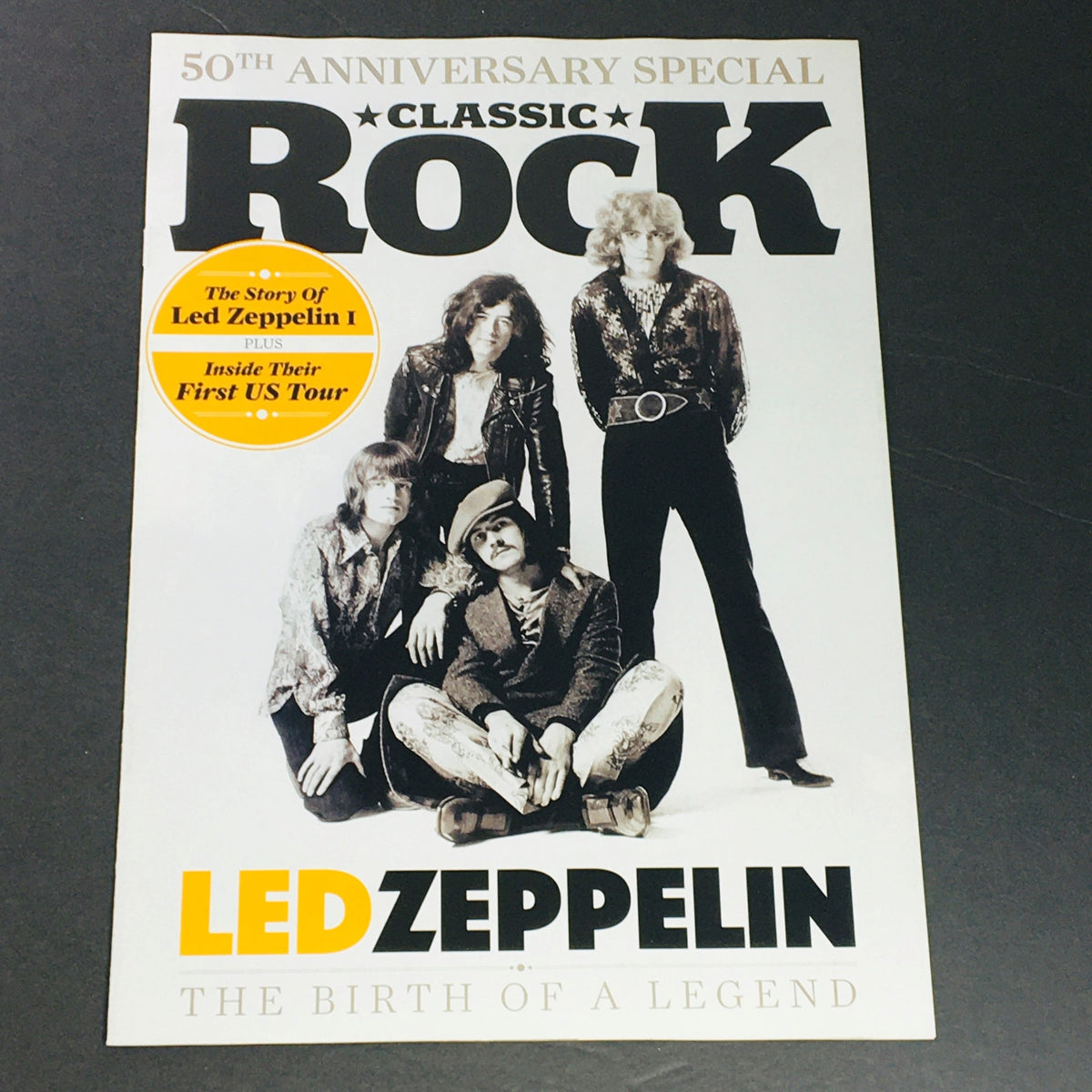 Classic Rock Magazine The Story of Led Zeppelin, The Birth of a Legend UK Import featuring a vintage photograph of Led Zeppelin members in stylish 1970s attire, highlighting the band's iconic look and musical heritage.