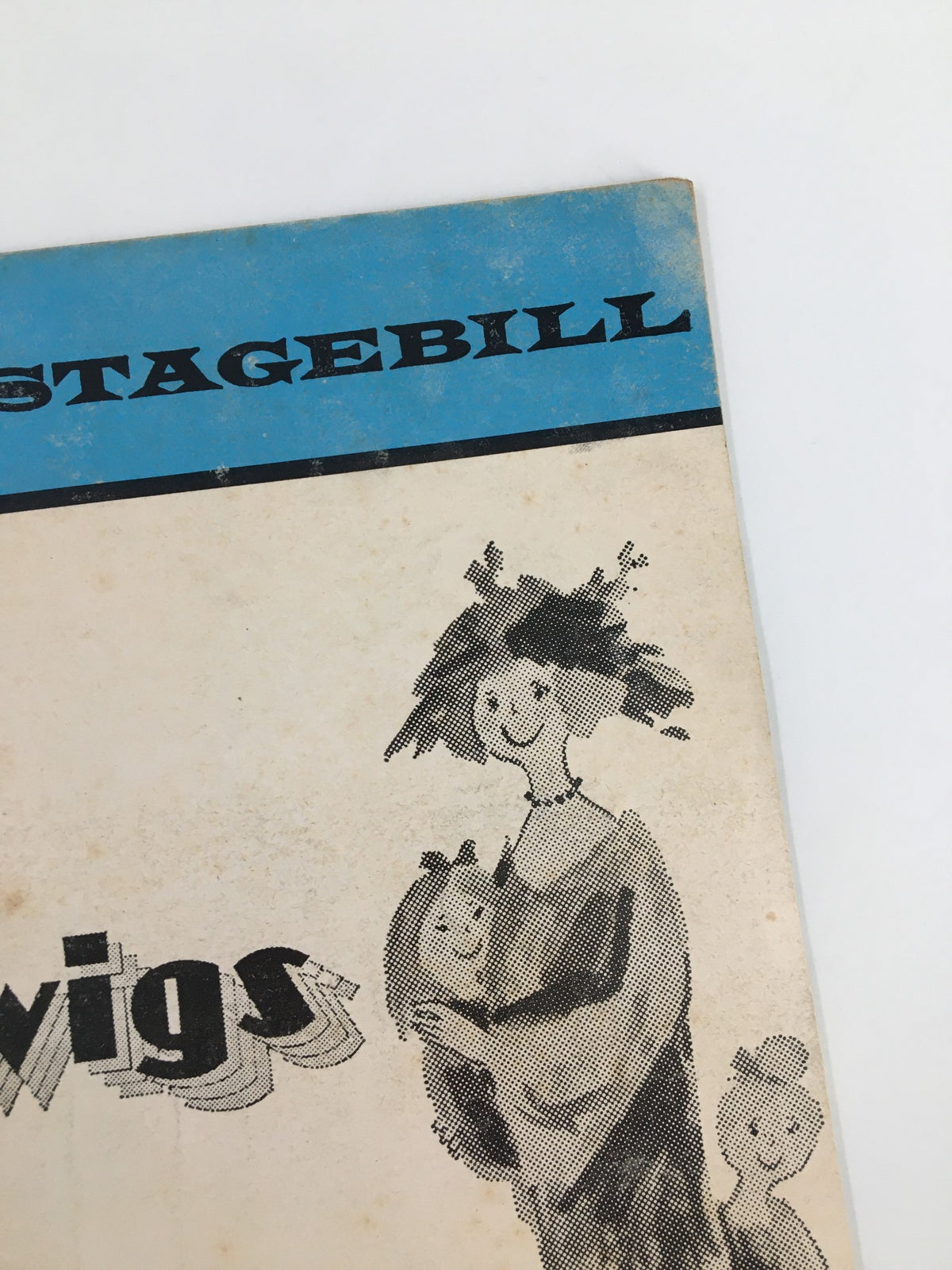 Close-up of the 1972 Stagebill from the Blackstone Theatre, highlighting the artistic design and title 'Twigs' by George Furth.