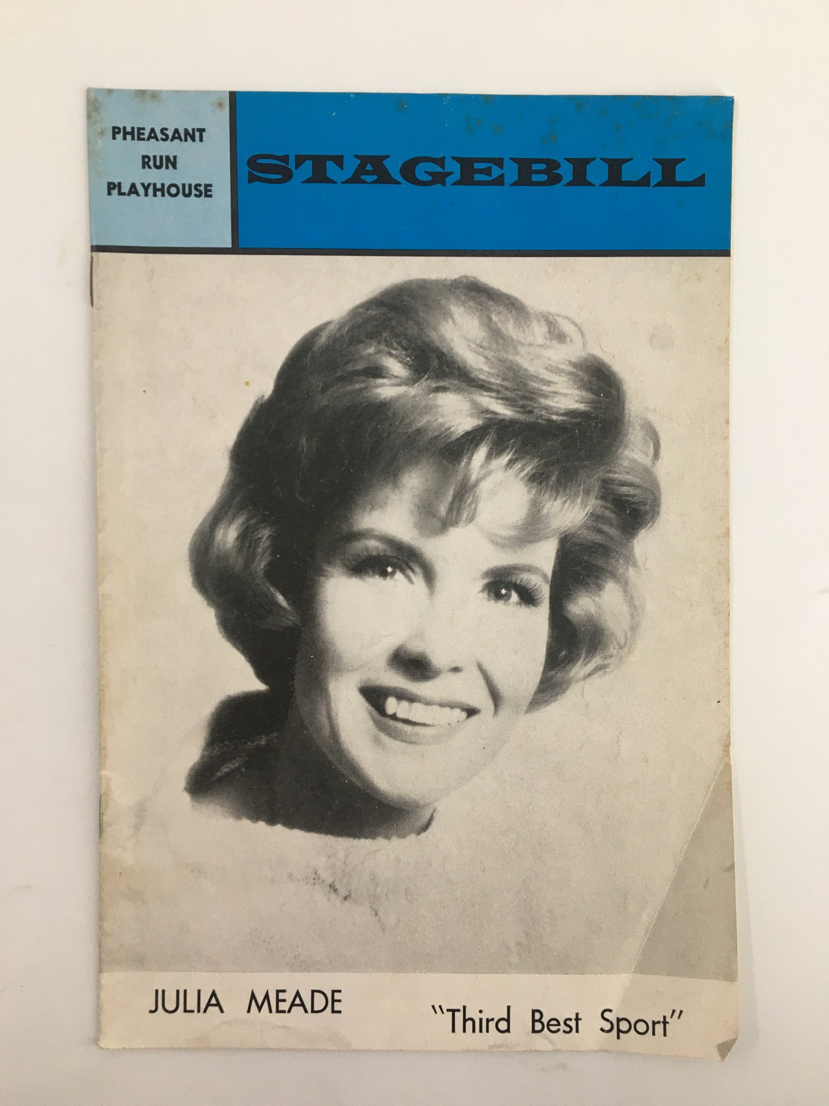 1967 Stagebill for 'Third Best Sport' featuring Julia Meade from Pheasant Ruin Playhouse displaying a vintage design and capturing the nostalgia of 60s theater.