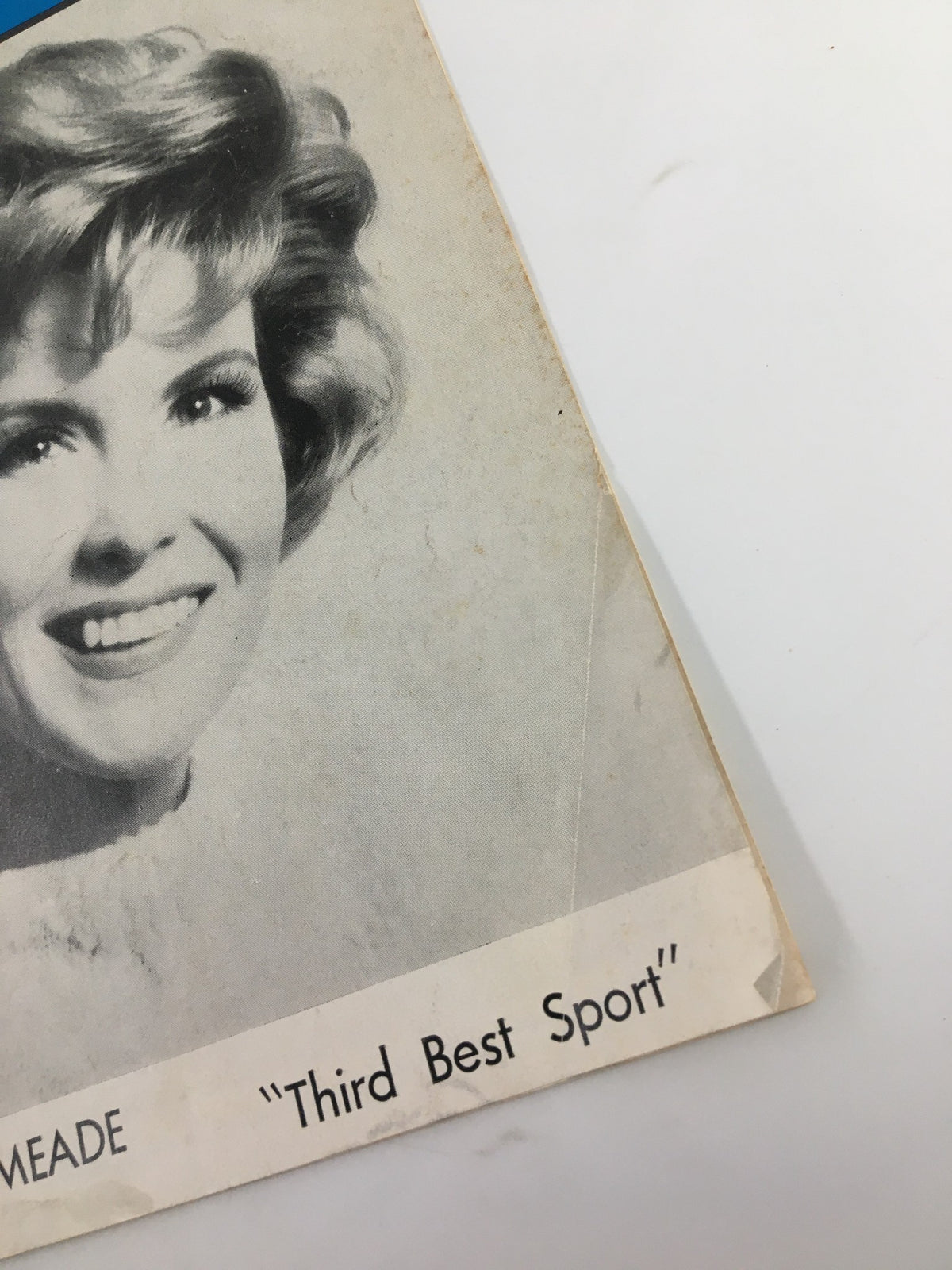 Side view of the 1967 Stagebill for 'Third Best Sport' showcasing Julia Meade's portrait and the unique vintage aesthetic from Pheasant Ruin Playhouse.