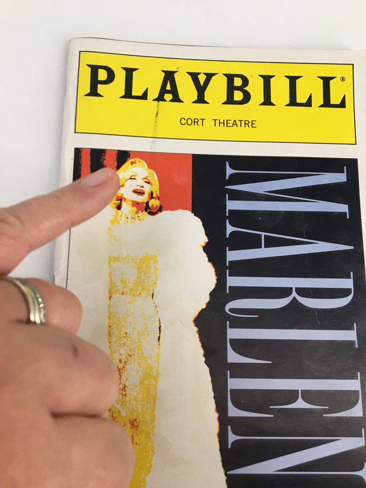 Close-up of the 1999 Playbill Cort Theatre for Marlene, highlighting unique details and condition, showing Sian Phillips and Margaret Whitton.