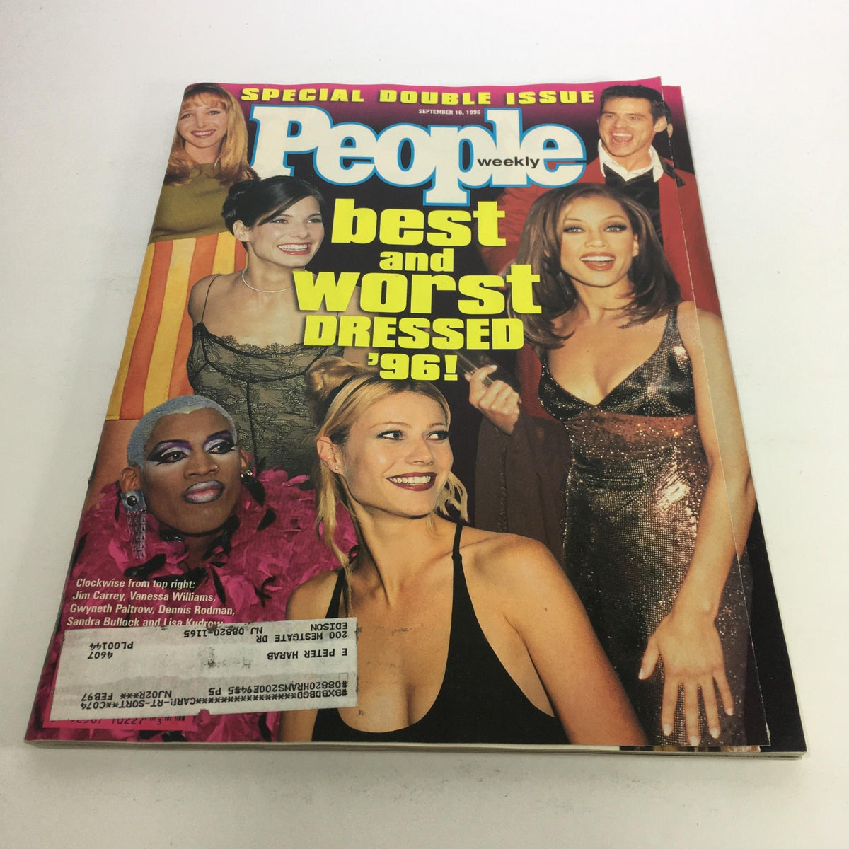 Cover of People Magazine, September 16, 1996, featuring the title 'Best and Worst Dressed ’96!' with images of notable celebrities from the era including Sandra Bullock and Gwyneth Paltrow.