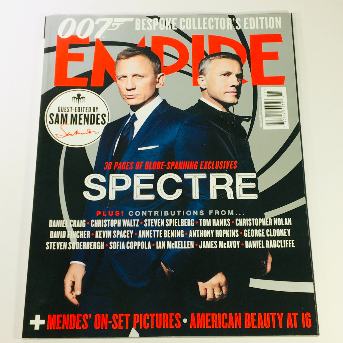 Empire Magazine November 2015 featuring Daniel Craig and Christoph Waltz, covering the film Spectre. Collector's edition with exclusive content and insights.