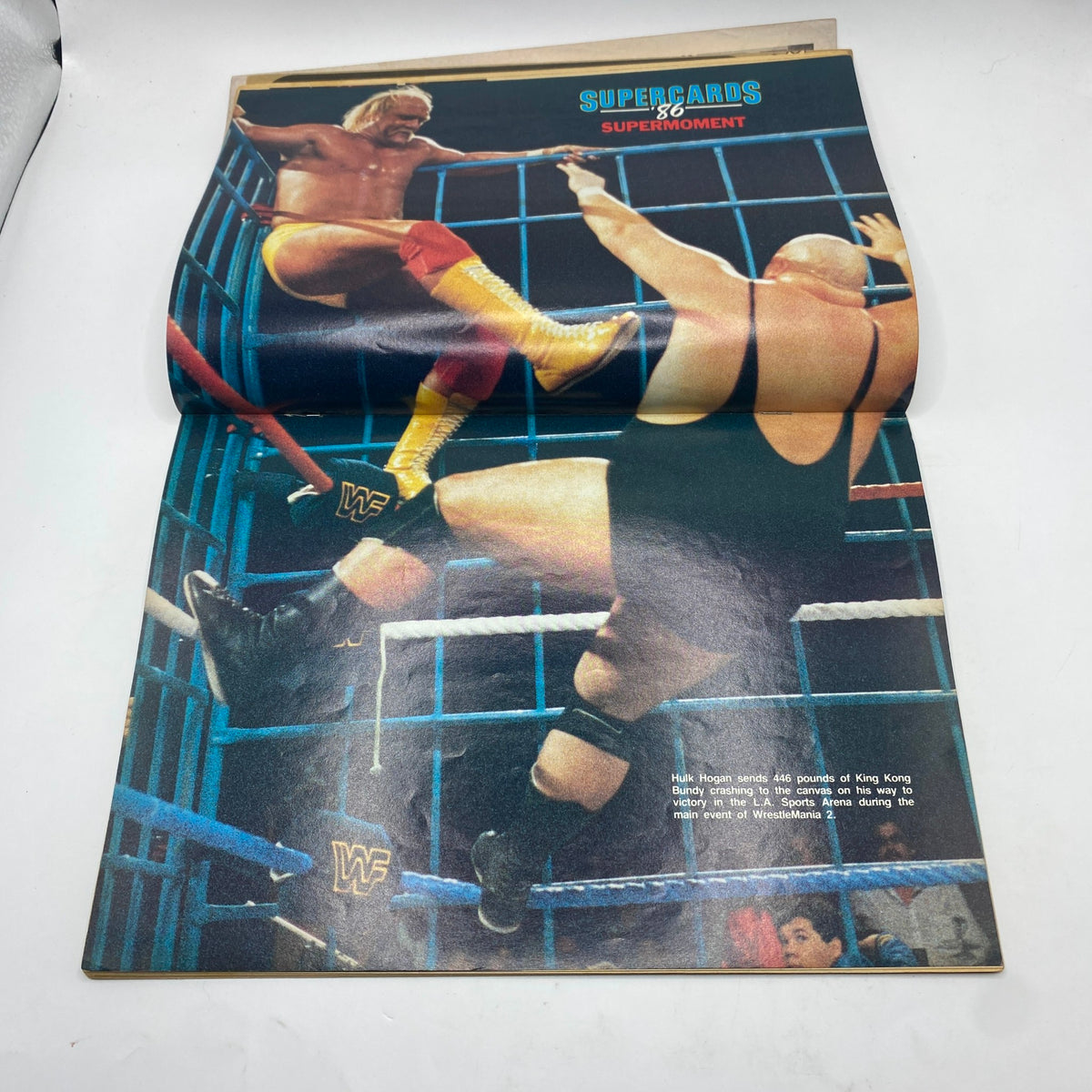 Inside spread of Pro Wrestling Illustrated Magazine September 1986 showcasing Hulk Hogan vs. King Kong Bundy, highlighting their match.