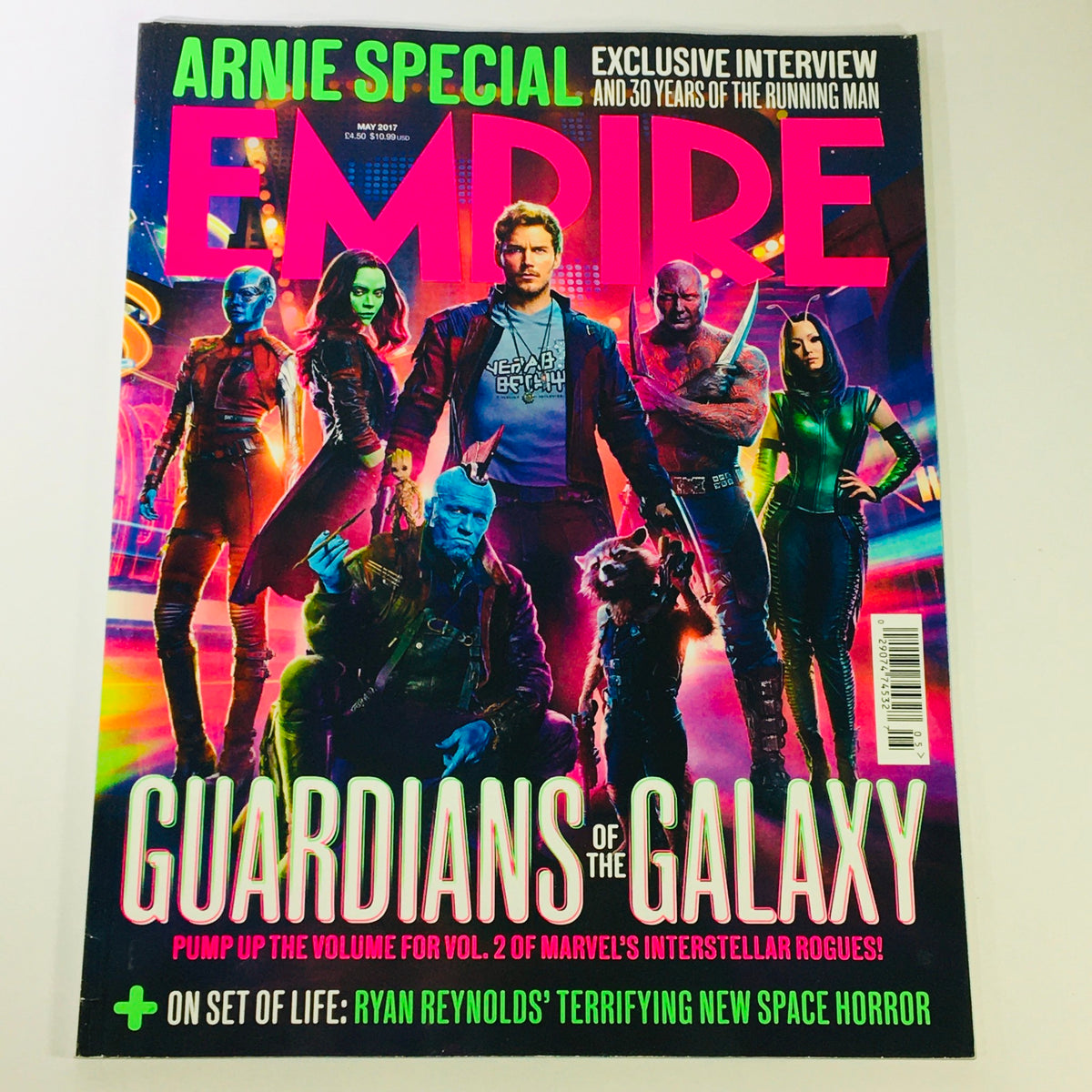 Empire Magazine May 2017 Issue #335 featuring Chris Pratt on the cover with Guardians of the Galaxy characters, vibrant cover art.