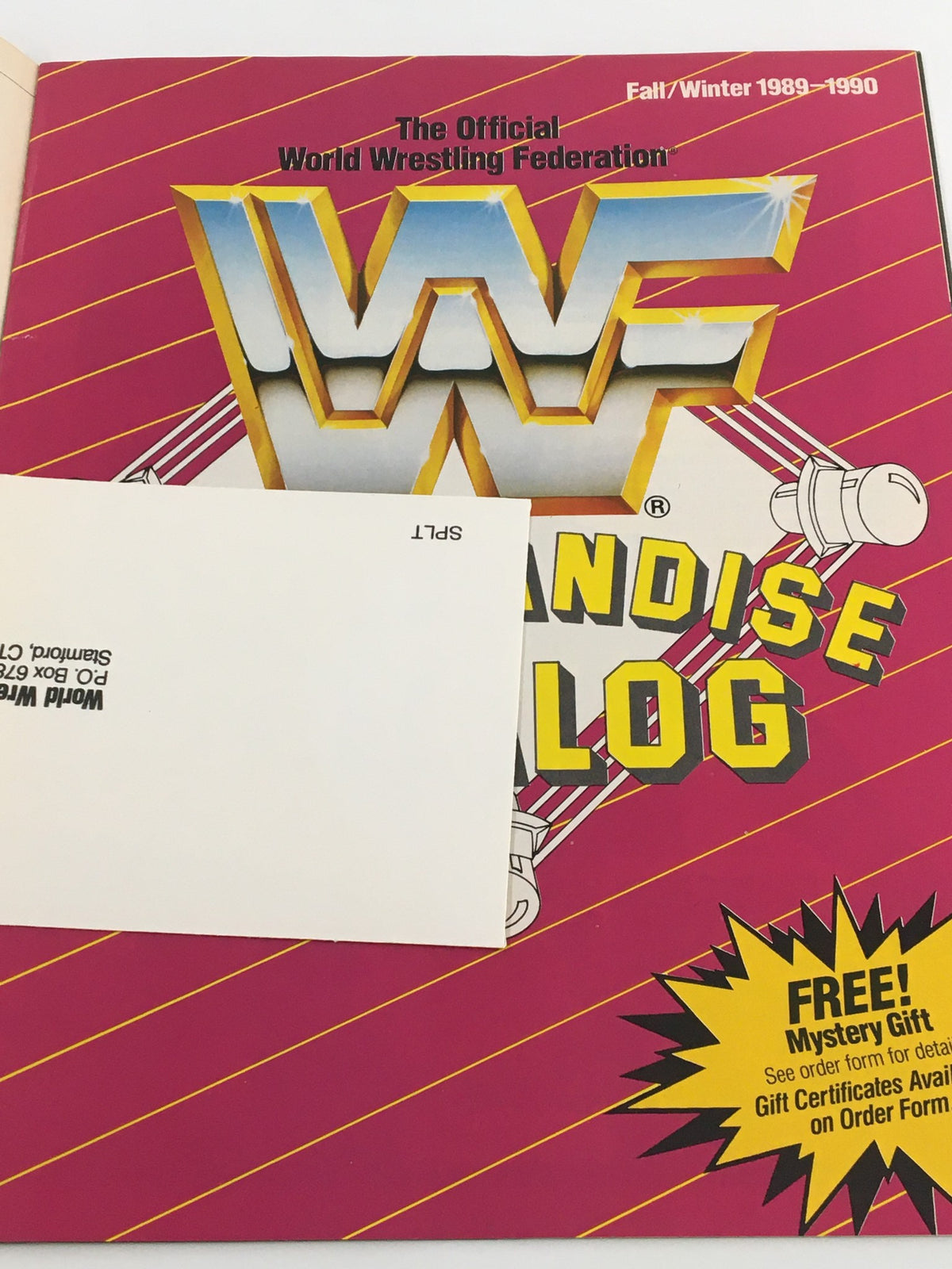 Vintage WWF Wrestling Spotlight Magazine Volume 6 1989 cover featuring the official World Wrestling Federation logo and a promotional graphic for merchandise.