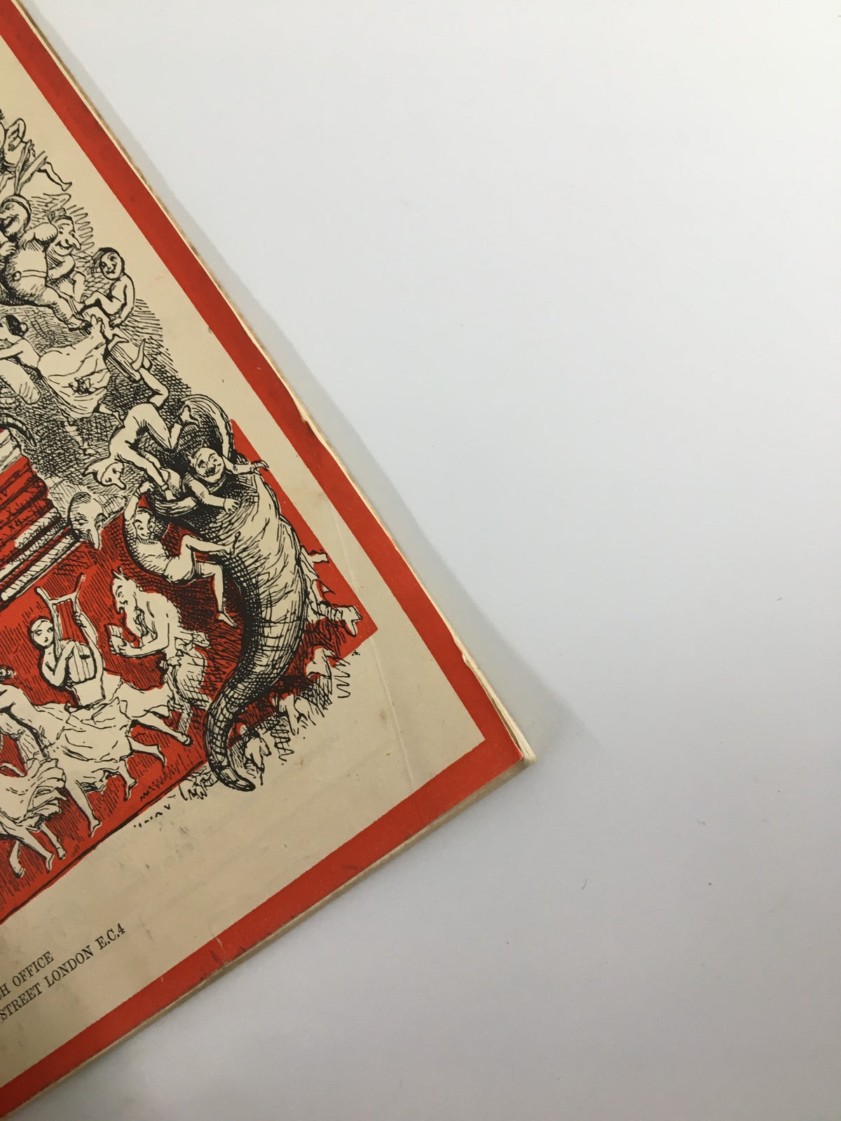 Side view of the vintage Punch magazine from August 8, 1951, highlighting its artistic cover design and classic appeal.