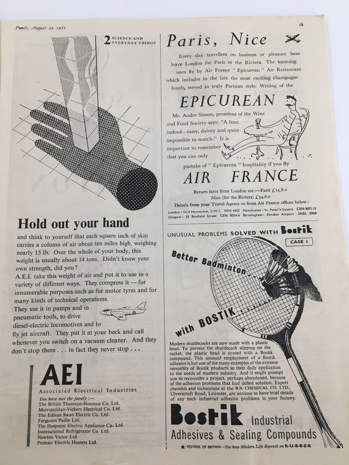 Vintage Punch August 29 1951 WWII Cartoon & Humour Magazine No Label