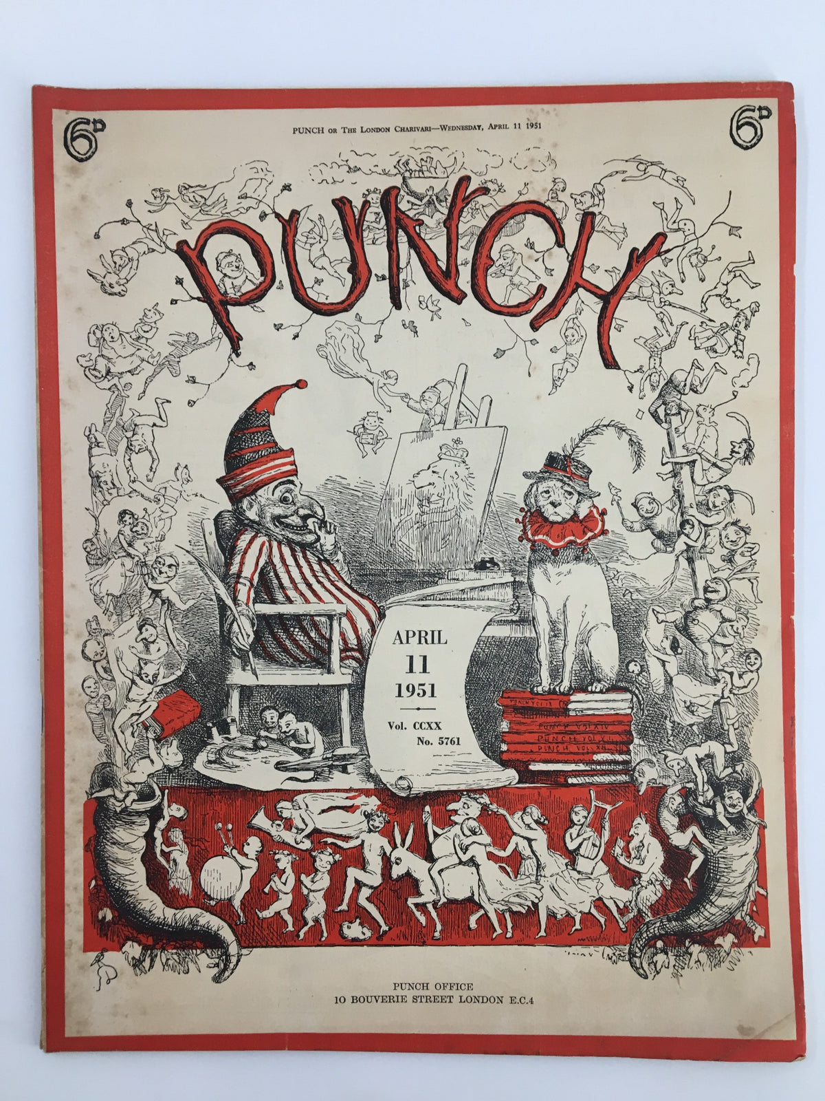 VTG Punch April 11 1951 magazine cover featuring humorous illustrations and vintage artwork from WWII era