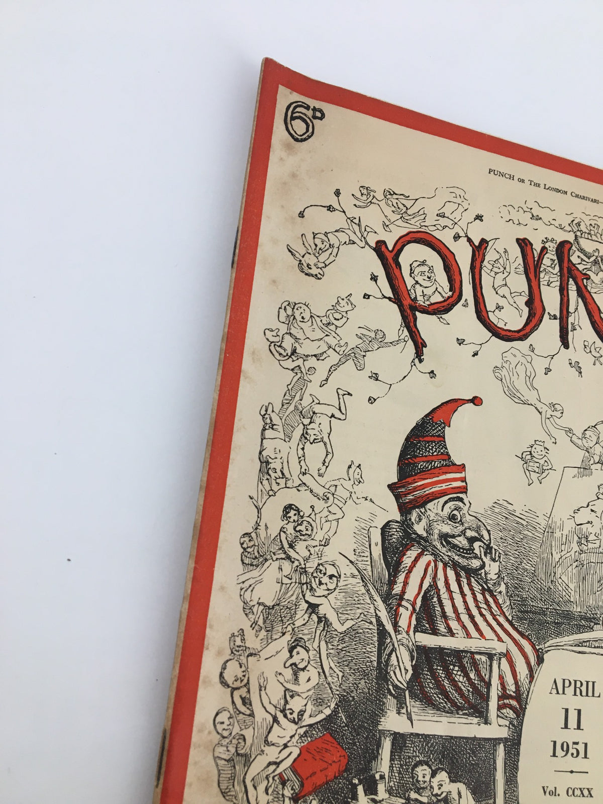 VTG Punch Magazine April 11 1951 cover featuring vintage cartoon illustrations and humorous graphics, showcasing the publication's iconic design.