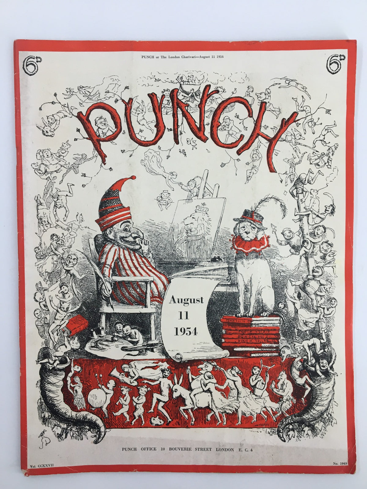 Vintage Punch August 11 1954 WWII Cartoon & Humour Magazine No Label