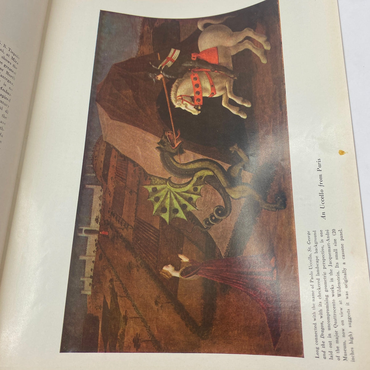 Art News Magazine January 1956 featuring Cliché by Stuart Davis, showcasing a painting of St. George slaying a dragon, emphasizing the vibrant artistic style of the 1950s.