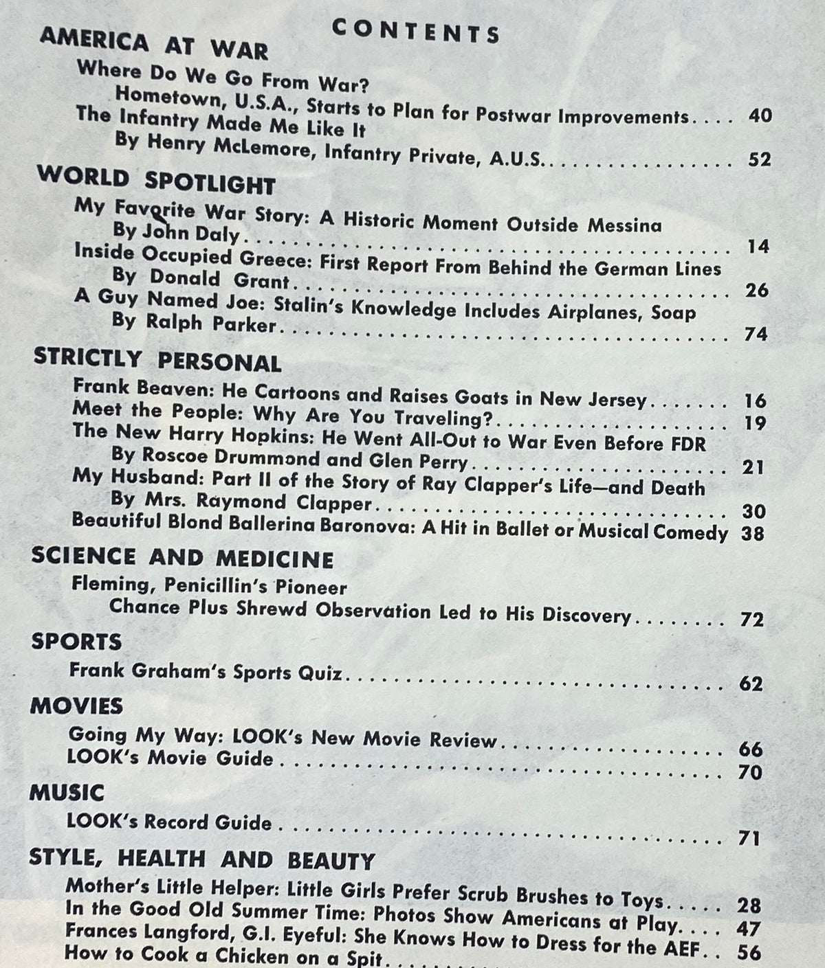 Vintage Look Magazine June 27, 1944 Joseph Stalin Cover, The New Harry Hopkins