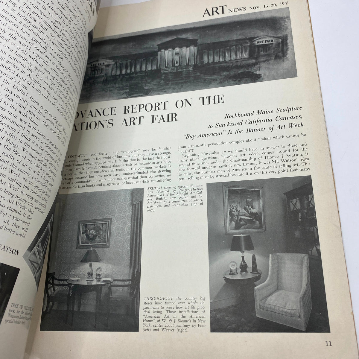 Vintage Art News Magazine November 15, 1941 Portrait of Madame Henriot No Label