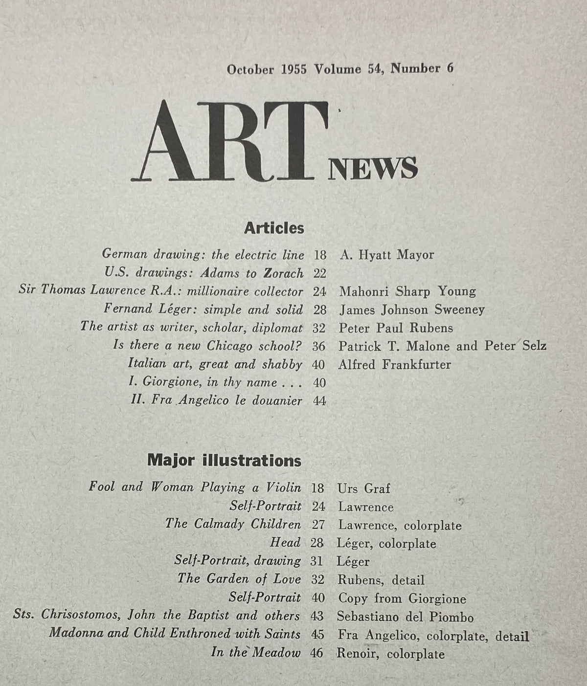 Vintage Art News Magazine October 1955 Leger: Modern Reassessment No Label
