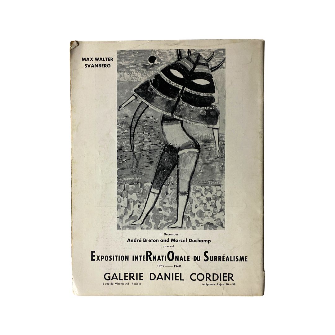 Cover of VTG Art News Magazine December 1959 titled 'The Drowned Child Restored to Life,' featuring a surrealistic artwork by Max Walter Svanberg, advertising an exhibition by André Breton and Marcel Duchamp.