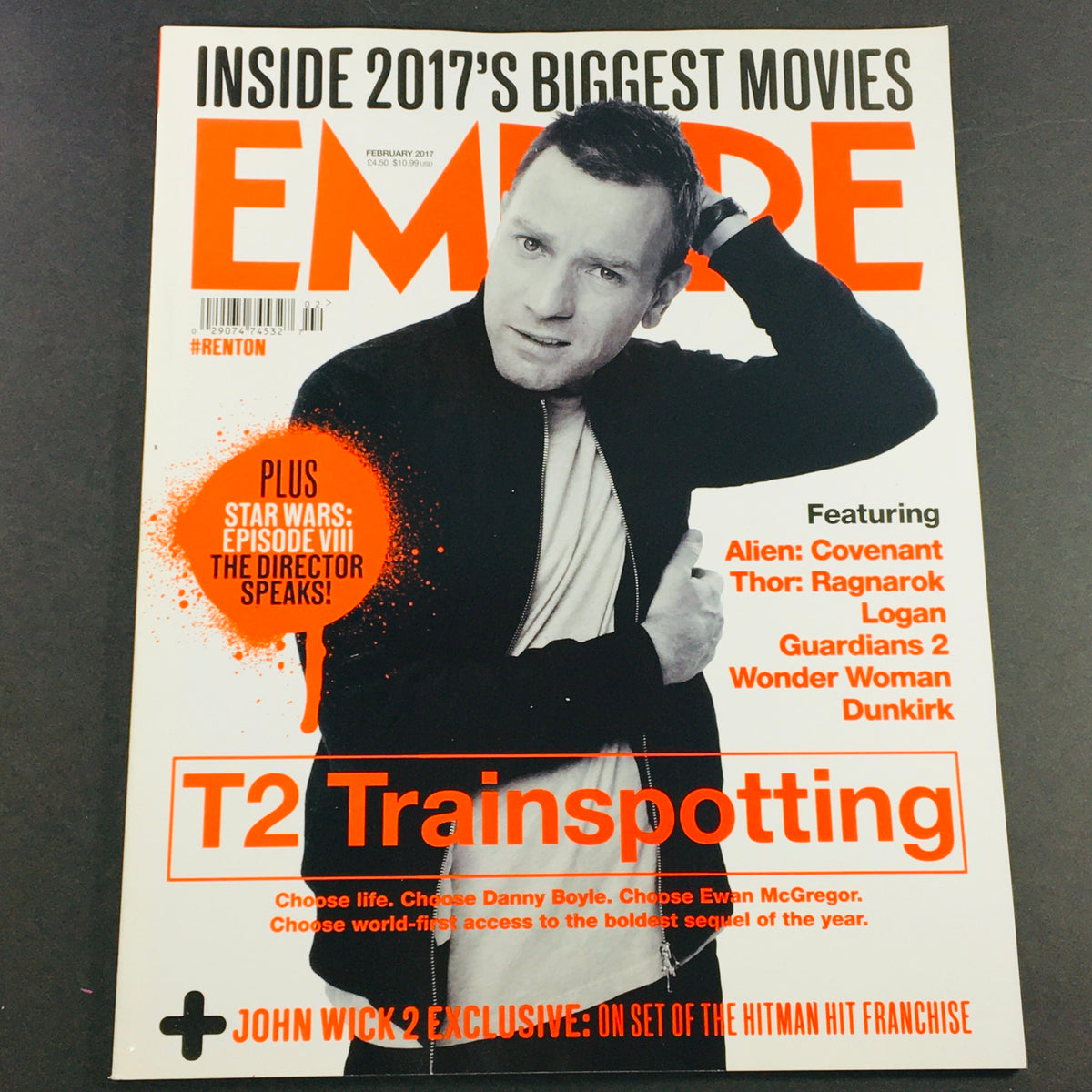 Empire Magazine February 2017 #332 featuring Alien Covenant, Thor Ragnarok, and celebrating major films of 2017. Cover image includes prominent actor with a bold Empire logo, highlighting iconic movie titles.
