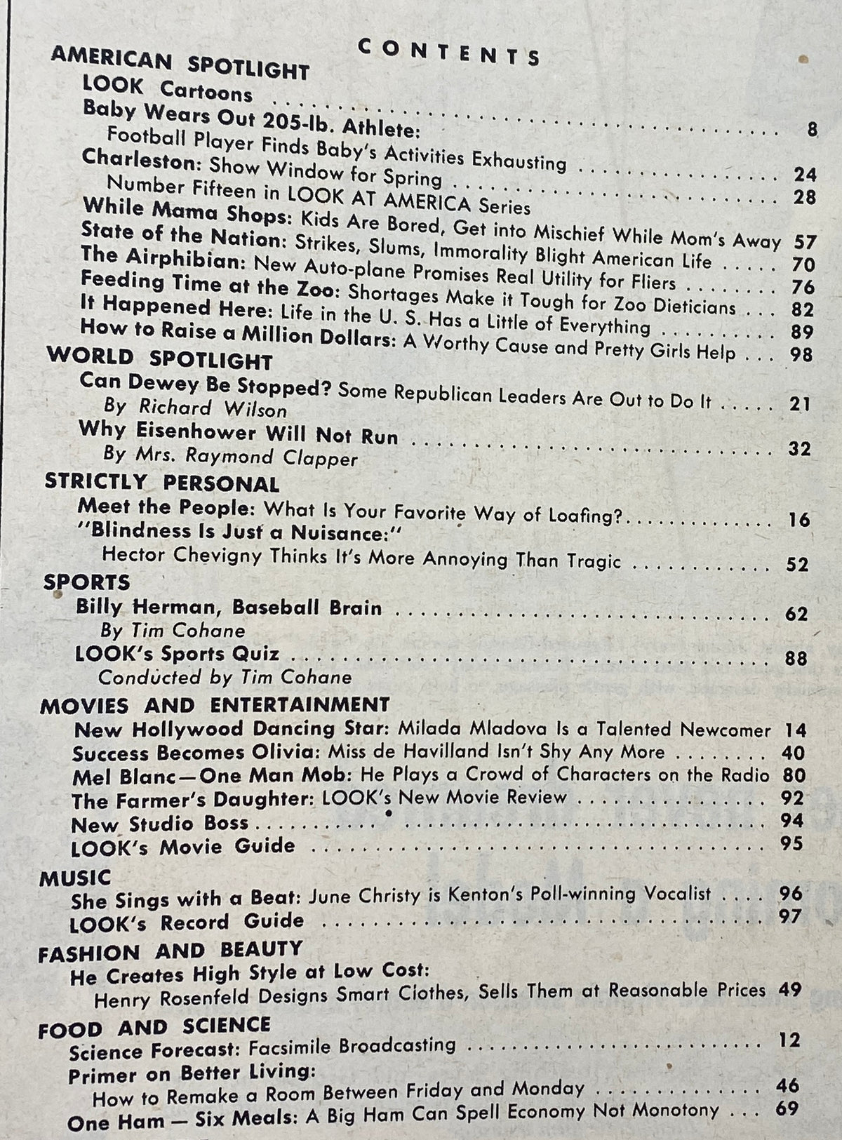 Vintage Look Magazine March 18, 1947 General Dwight D. Eisenhower