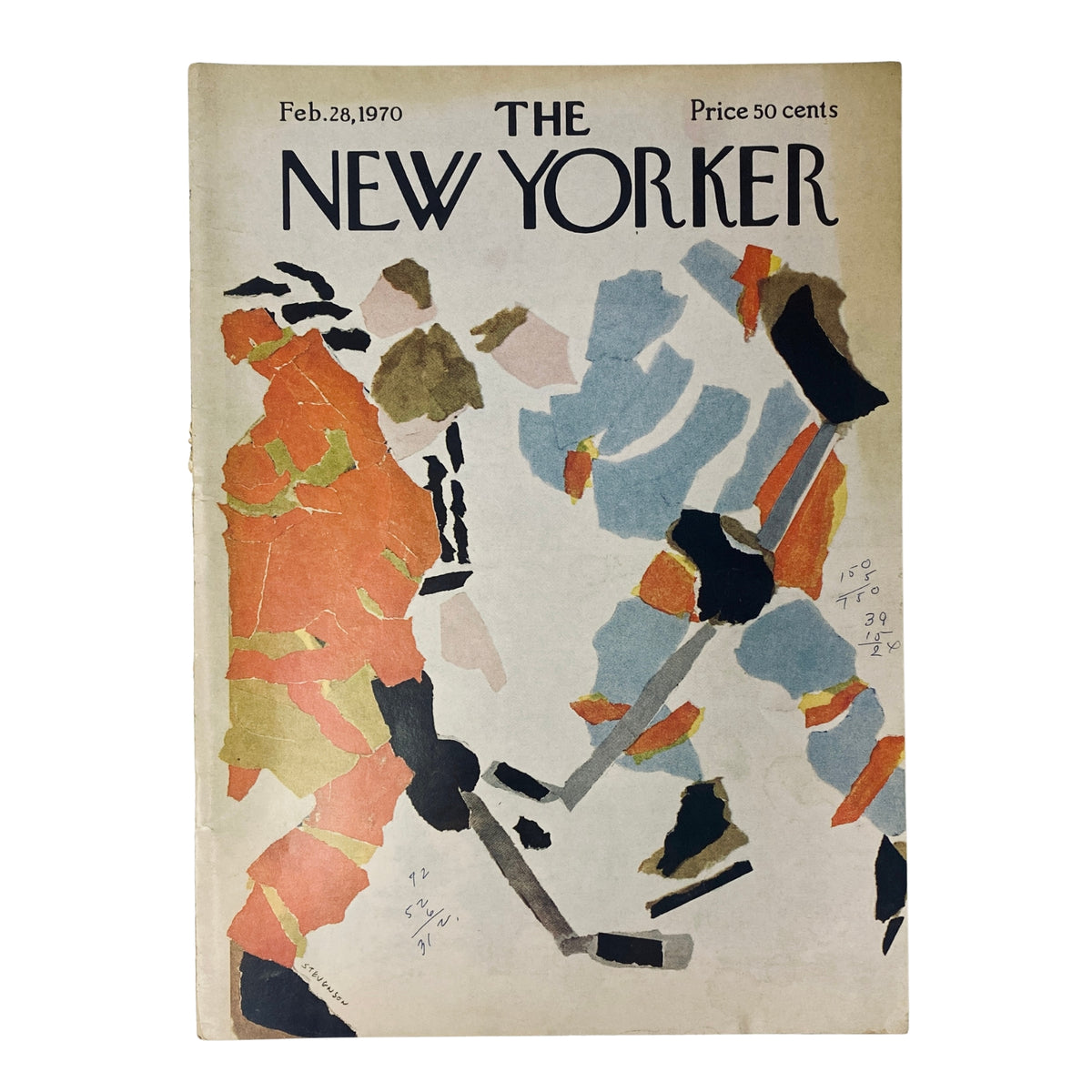 Cover of The New Yorker Full Magazine October 31, 1970 featuring a William Steig illustration, showcasing vibrant colors and abstract figures.